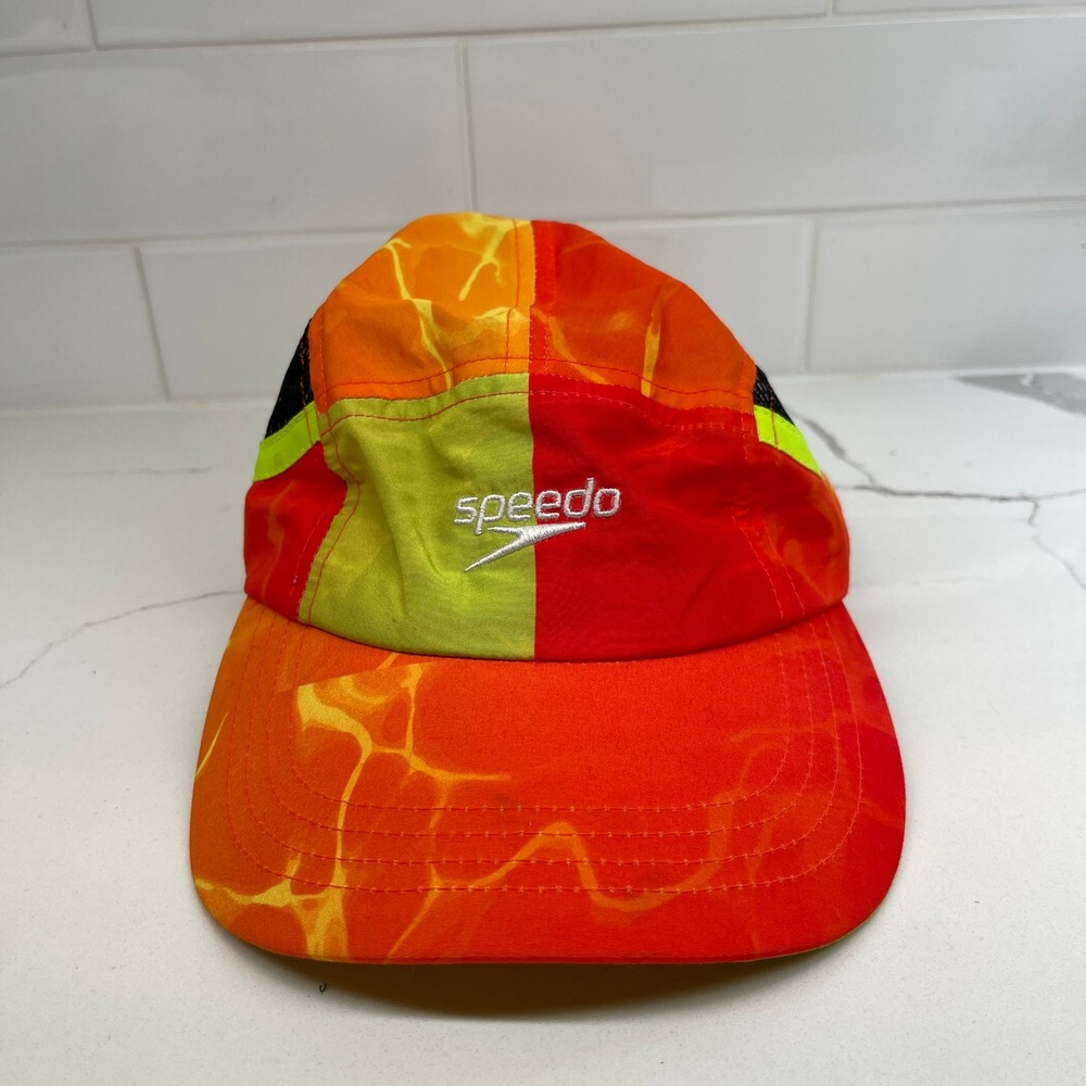 Speedo Forever 21‎ Orange Yellow Graphic Print Baseball Cap Hat Adjustable
